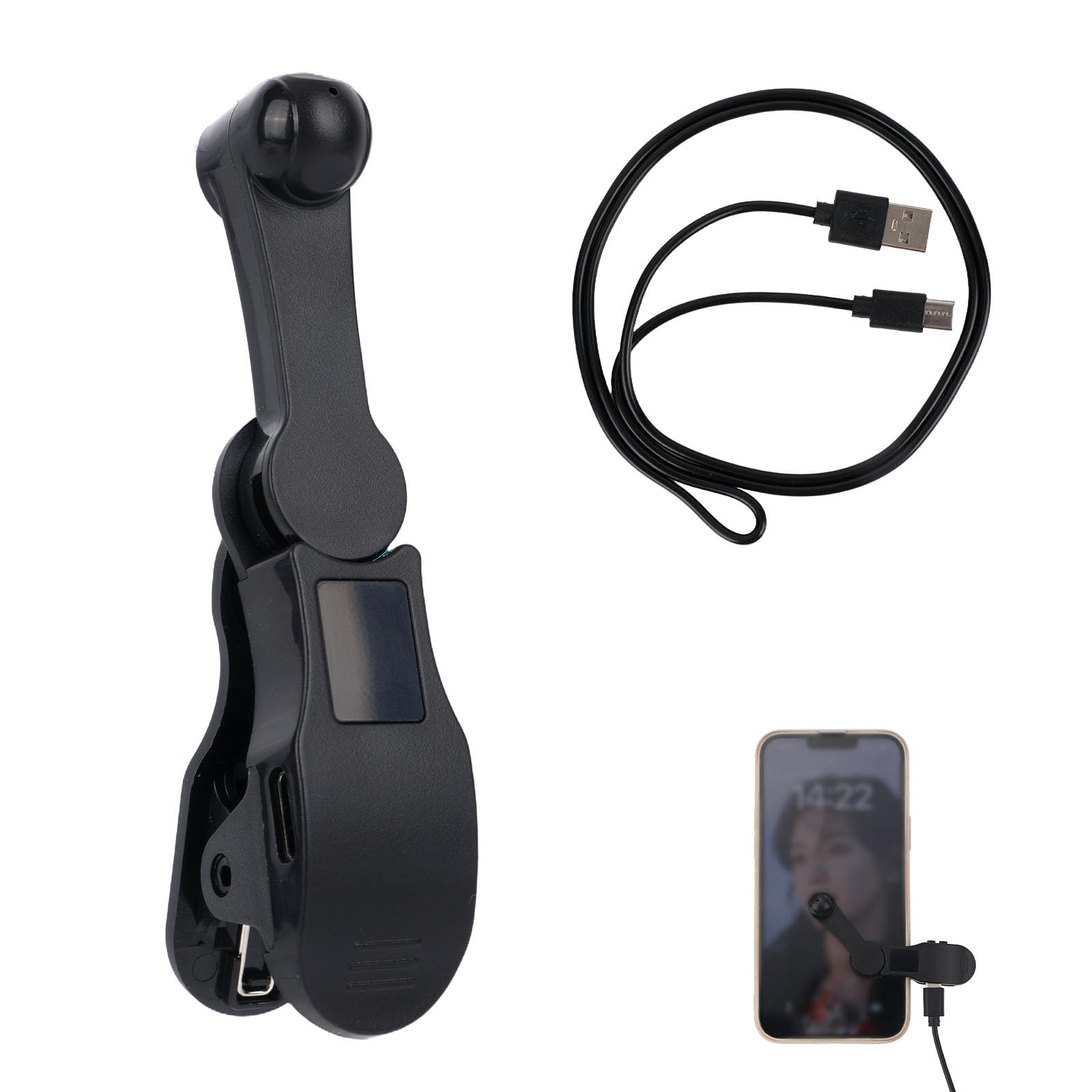 Auto Clicker per Smartphone, Tapper Schermo Telefono a velocità Regolabile con Cavo Dati Dispositivo Auto Tapping 180° Ruotabile per iOS Android Tablet Trasmissione Live Offerta Lampo (Nero)