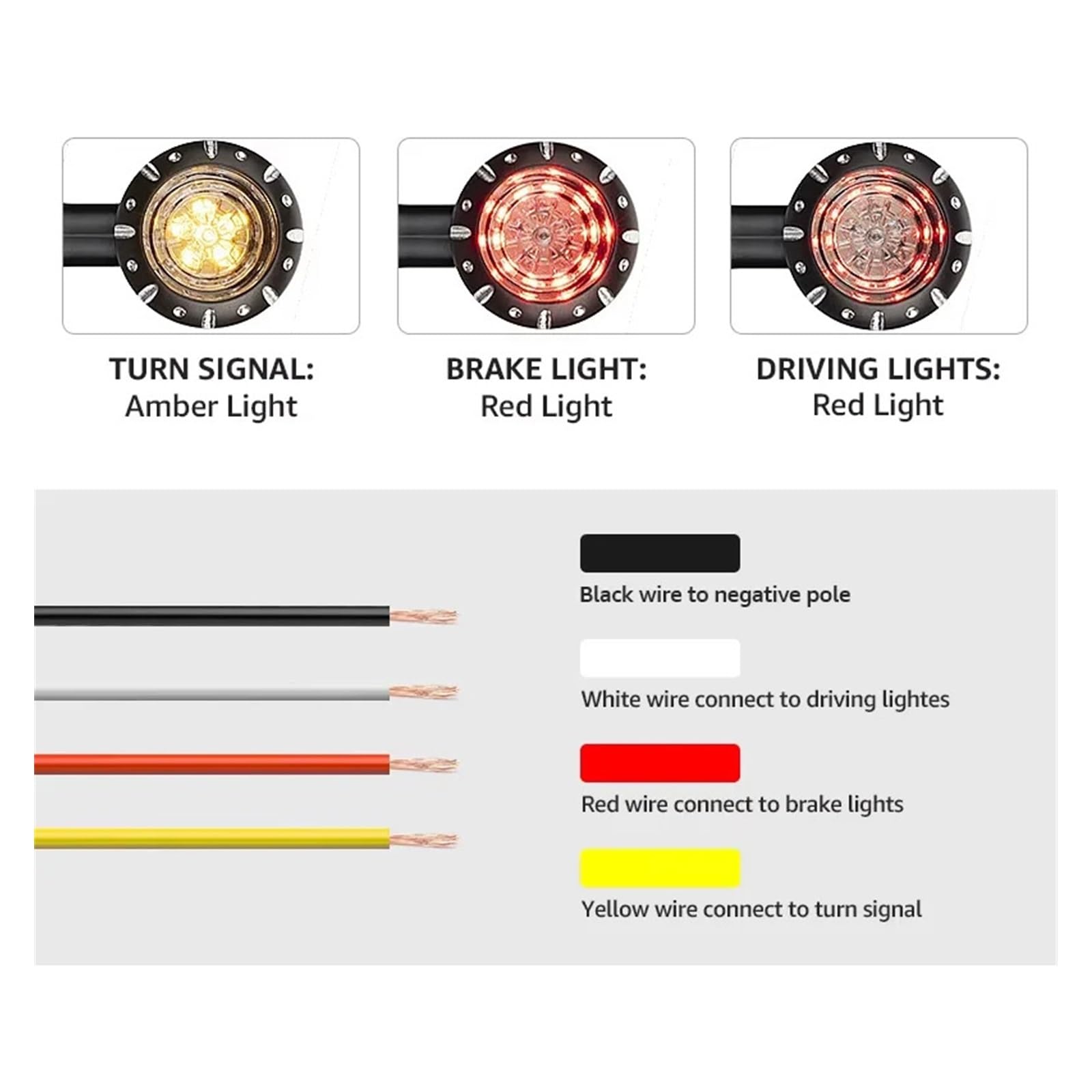 Clignotant de Course Ambre Frein à LED pour Moto Clignotant