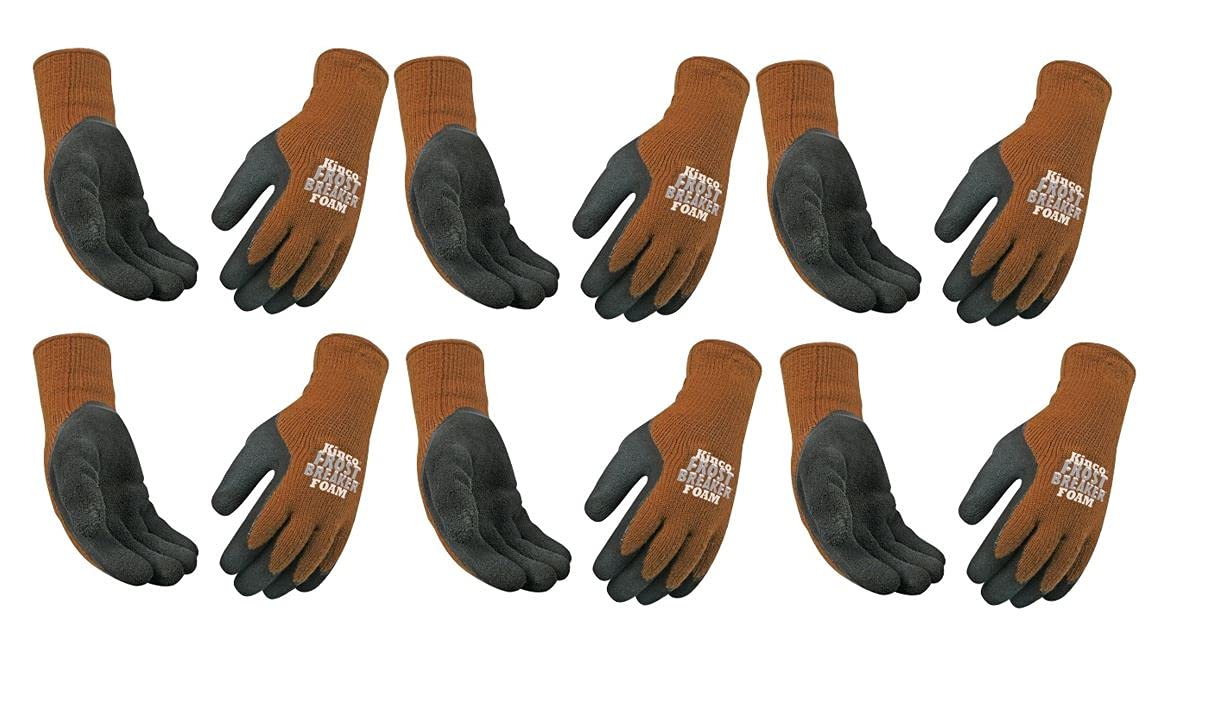 Kinco International 1787-XL Frost Breaker Gants de travail thermiques Paume en latex Marron Taille XL – Quantité 6