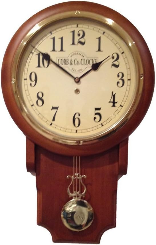 Cobb & Co. Pendulum Clock, Arabic Numerals, Antique Home