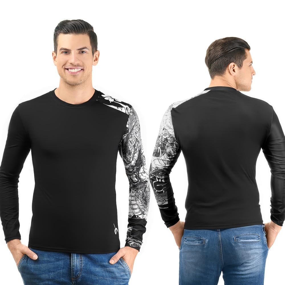 Camiseta Proteccion Solar Hombre Manga Larga UPF 50+ Anti UV Secado Rápido para Surf Natacion Running