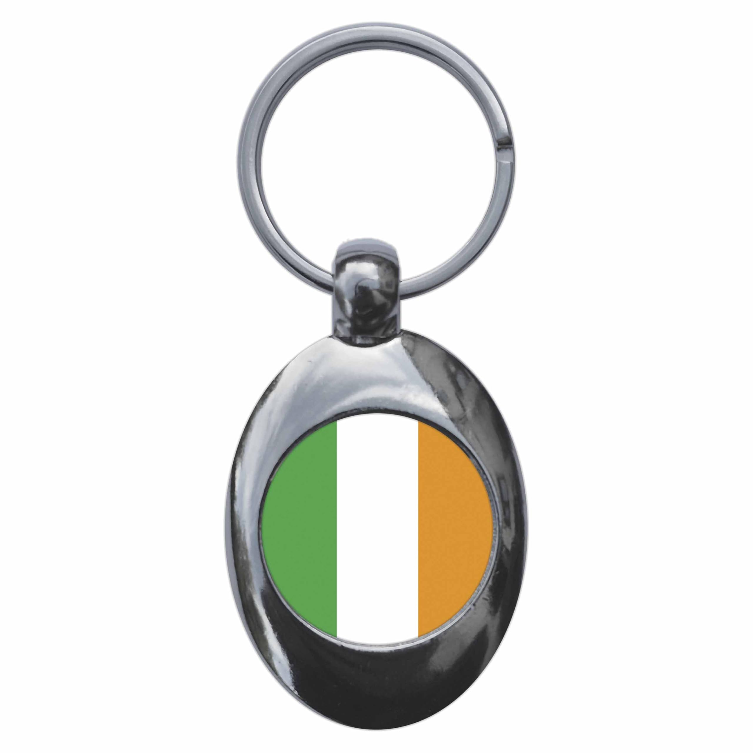 Ozorath IRELAND IRISH NATIONAL FLAG TROLLEY COIN KEYRING KEYCHAIN KEY RING CHAIN