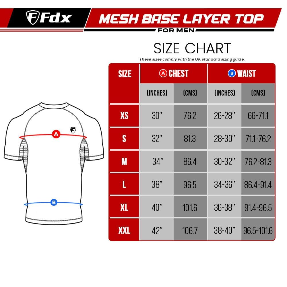FDX Cool Mesh Base Layer Half Sleeve - męski letni top rowerowy z siateczką - ultralekka, oddychająca, antyzapachowa koszulka rowerowa, podkoszulki do biegania, na siłownię, trening, wędrówki