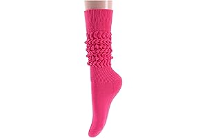 Slouch Socks Scrunch Socks for Women, Hot Pink Tube Socks, Boot Socks...