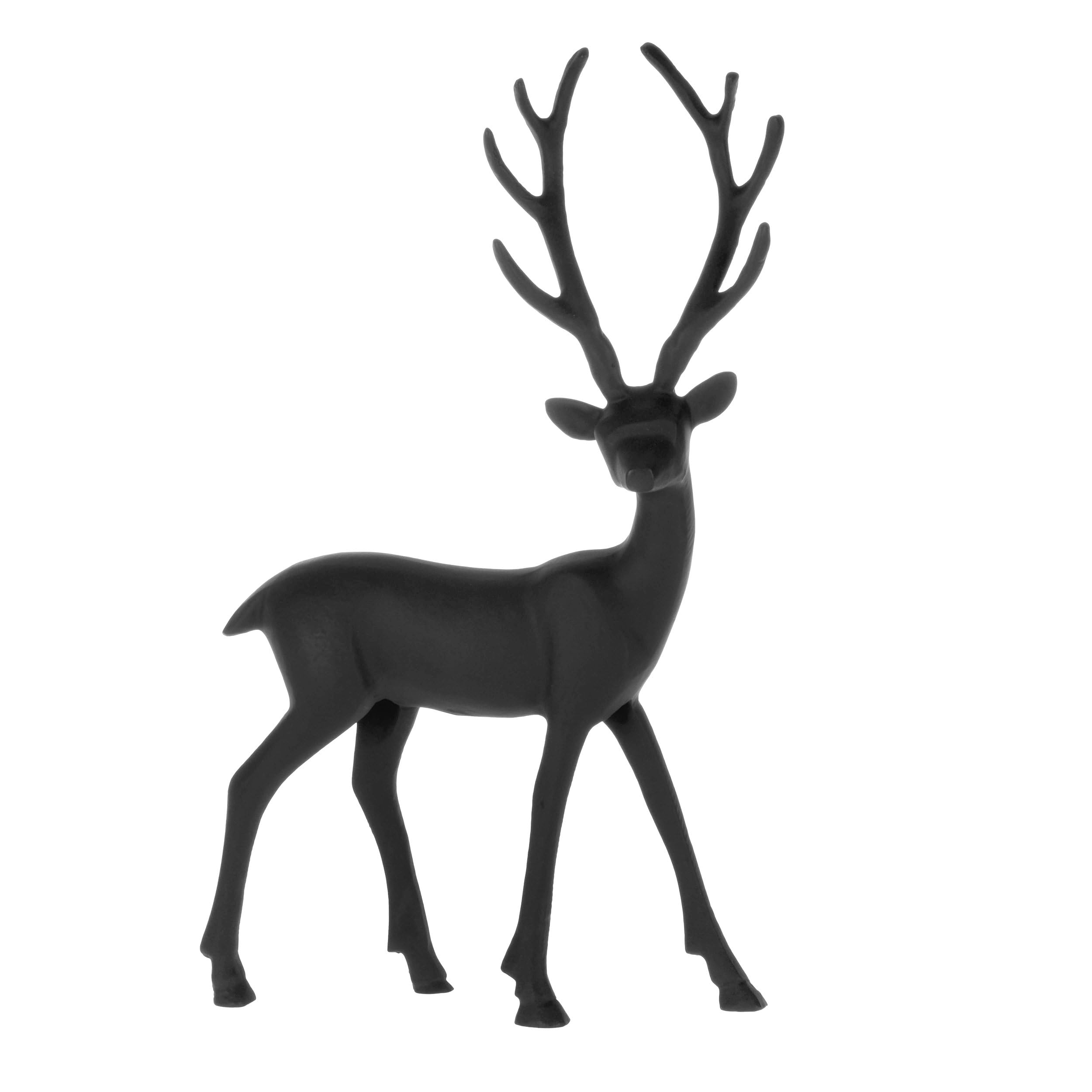 EGLO LIVING Deko Rentier Baligian, Weihnachtsdeko Fensterbank | Herbstdeko Wohnzimmer, Weihnachtsfigur Hirsch Reh, Tischdeko Weihnachten Herbst, Metall in Schwarz, H 44 cm