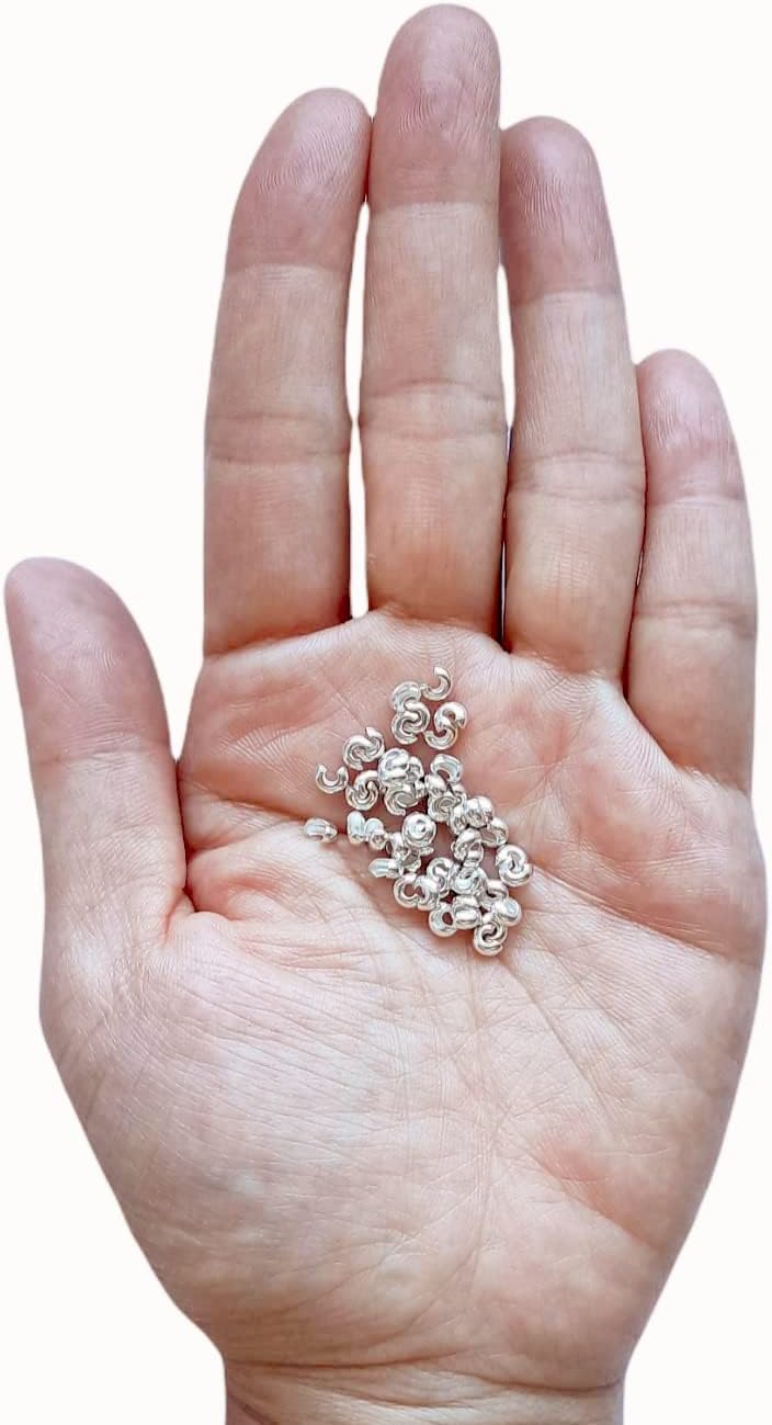 50pcs 925 Sterling Silver Open Crimp Bead Covers, 3.2MM, By CRAFT WIRE