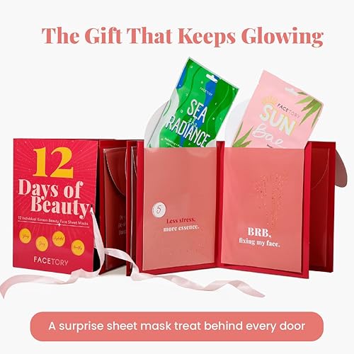 Miniatura 4 de FACETORY Set de regalo para el cuidado de la piel del Día de San Valentín y Galentine Colección de mascarillas K-Beauty de 12 días Regalo