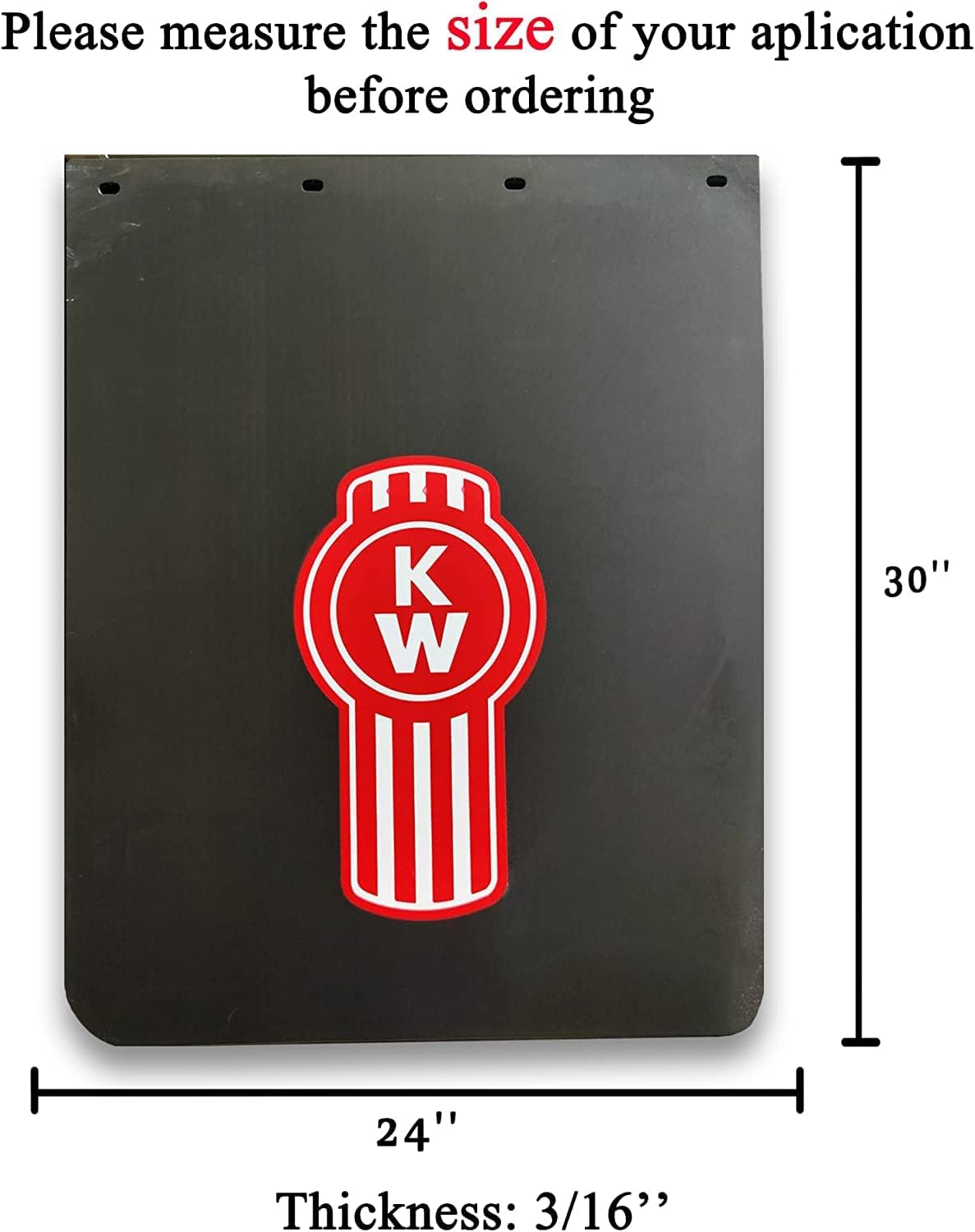 24in.W x 30in.L Pair Rubber Black Mud Flaps and Trailer for Heavy Duty Semi Truck (5kw)