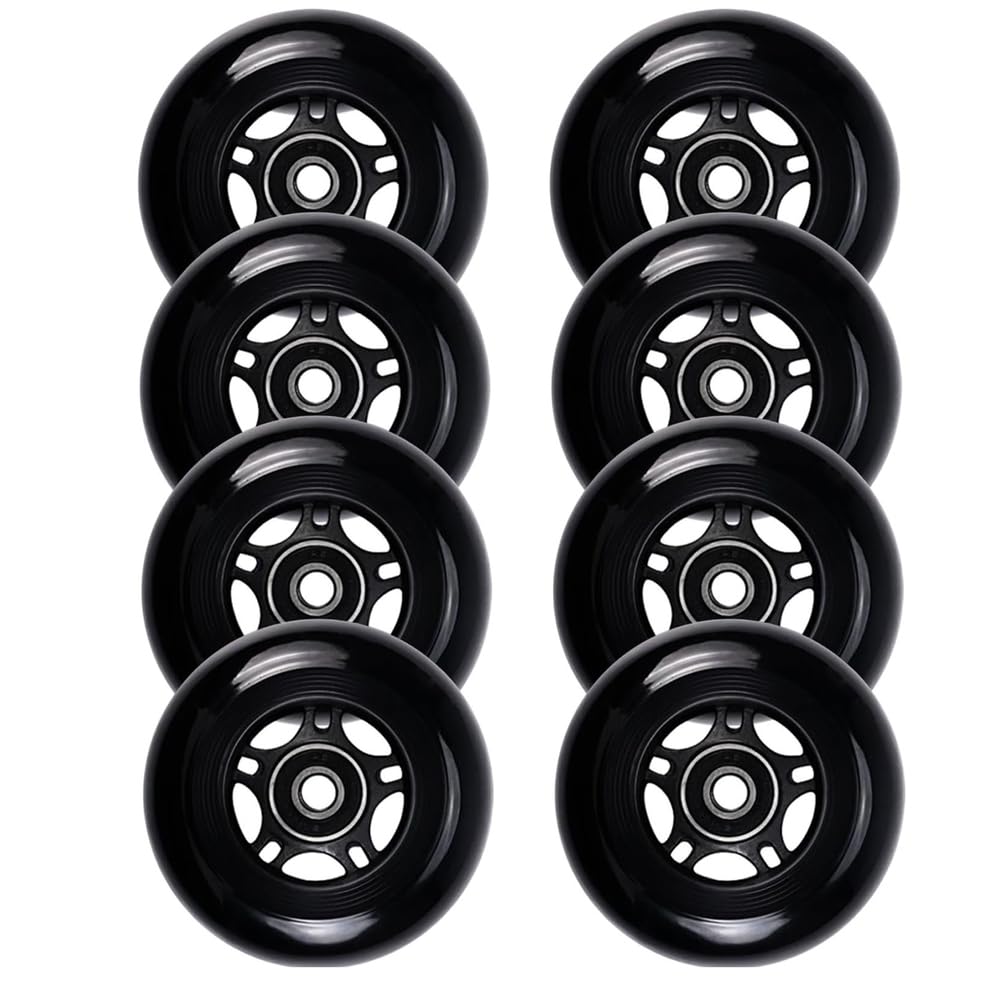 Confezione da 8 Ruote per Pattini in Linea di Ricambio, 72 mm, 76 mm e 80 mm, con Cuscinetti, per Pattini Indoor e Outdoor