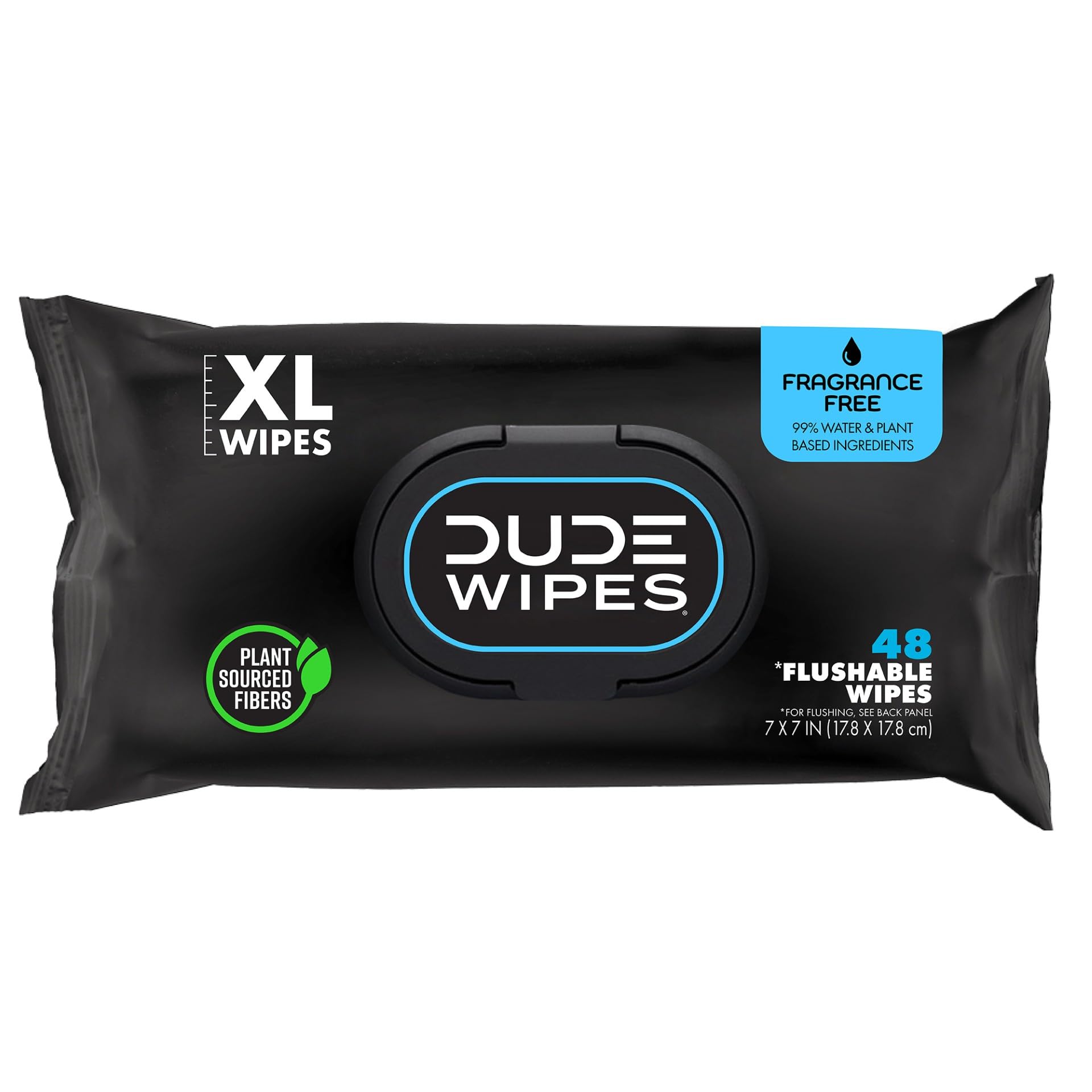 DUDE Wipes - Flushable Wipes - 1 Pack, 48 Wipes - Unscented Extra-Large Adult Wet Wipes - Vitamin-E & Aloe - Septic and Sewer Safe