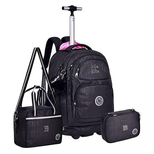 Kit Mochila Rodinhas Rebecca Bonbon Crinkle com Lancheira e Estojo Preta