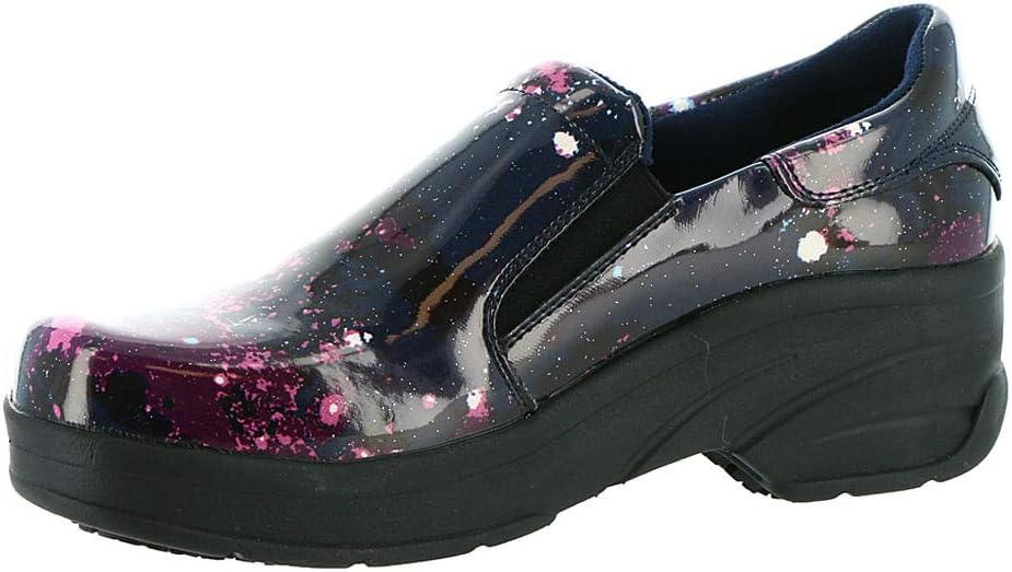 Easy Works by Easy Street womens Appreciate Clog, Purple Celestrial Patent Leather, 8.5 Wide US