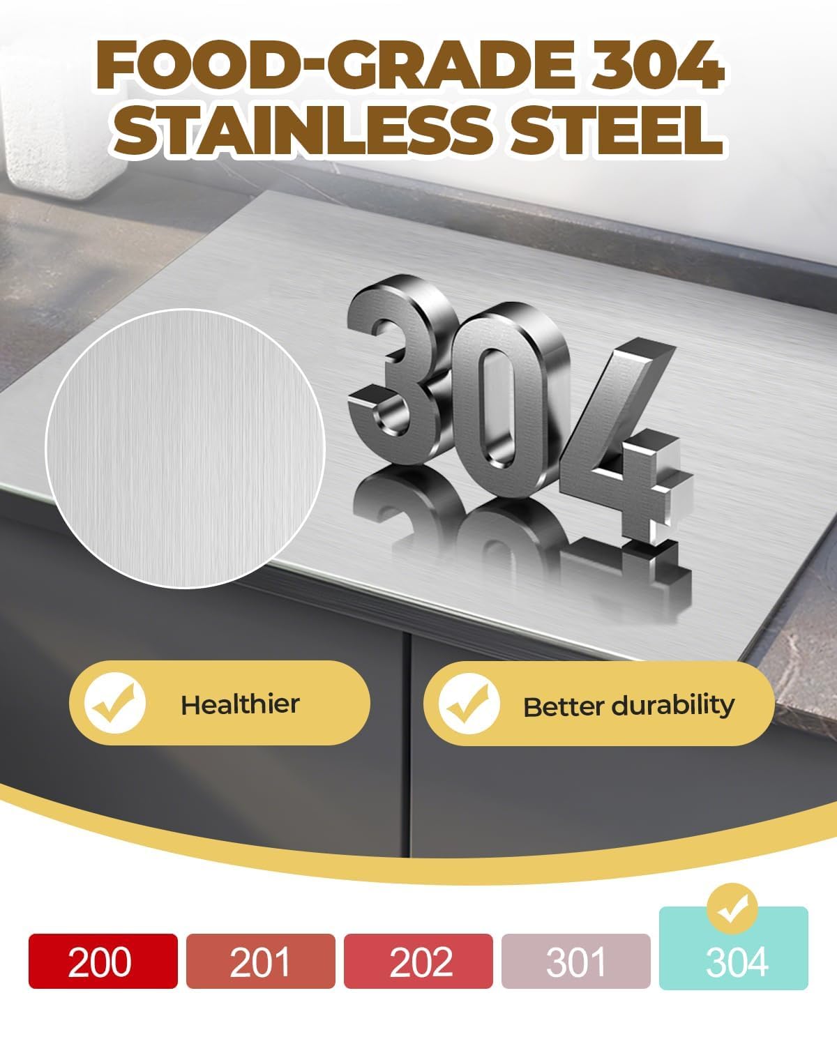 Stainless Steel Cutting Board - Durable & Hygienic -6 Stainless Steel Cutting Board - Durable & Hygienic -6