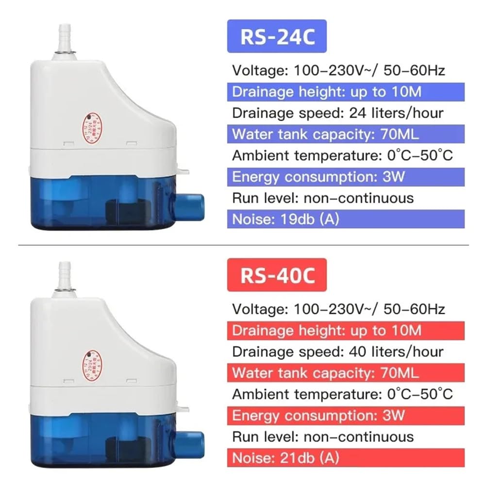 Pompe de Relevage de Condensats Automatique Ultra-Silencieuse -24C, 1 à 3 Prises, pour Climatiseur, sur Crochet