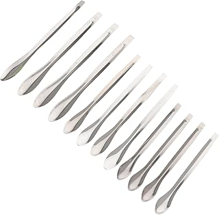 Baluue Measuring Spoon 12pcs Micro Steel Spatula Mixing Filler Tool Sample Experiment Measure Chemistry Cap Lab Measuring Scoop Labs Laboratory Stainless Lab Micro Scoop