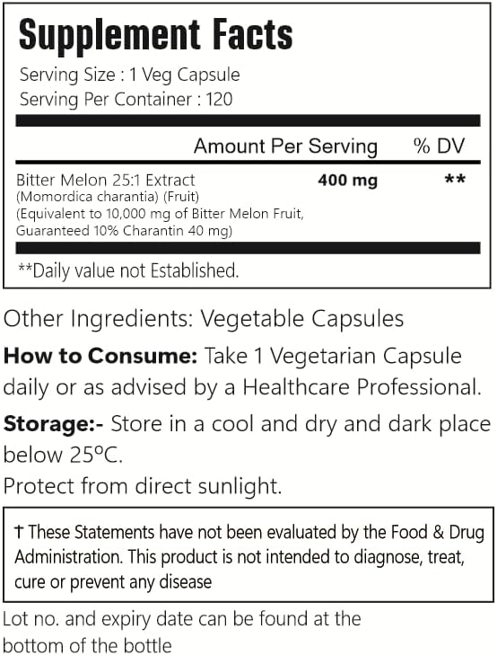 Bitter Melon Extract Capsules, 1000mg per Serving, 120 Vegan Capsules - 60 Servings, Gluten Free, Non-GMO, and Vegetarian Friendly - Image 6