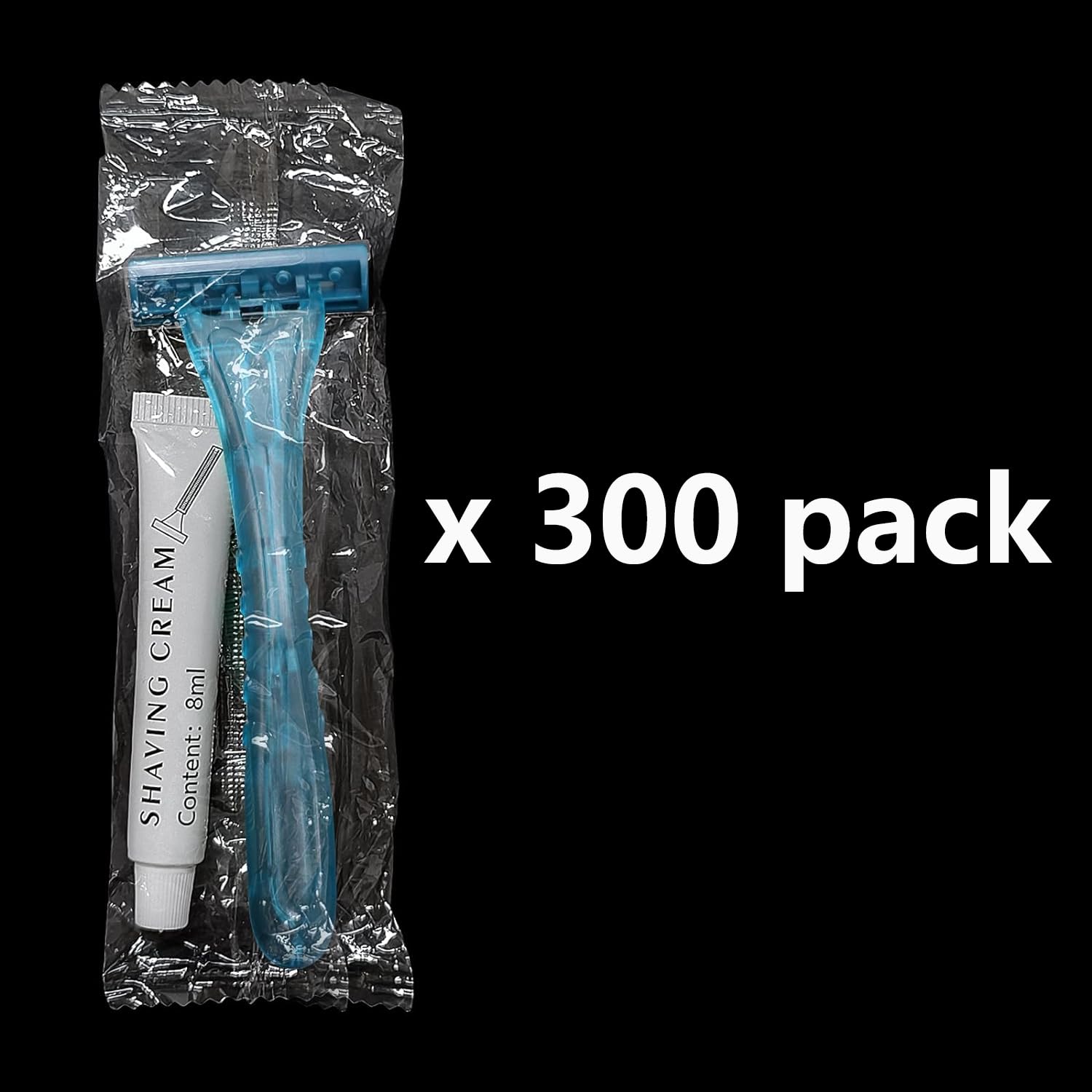 (300 Pack) Kheoxusa Twin Blade Disposable Razors,2 Blade Disposable Razors,Two Blade Disposable Razors,Double Blade Disposable Razors Individually Wrapped for Men,Hotel, Airbnb,Tattoo,Travel-Big Blue