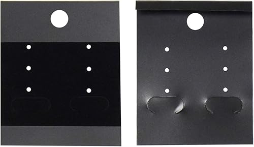 Miniatura 3 de 120 tarjetas para aretes, exhibición de plástico de terciopelo para accesorios de joyería, 1.65 x 2 pulgadas (negro)