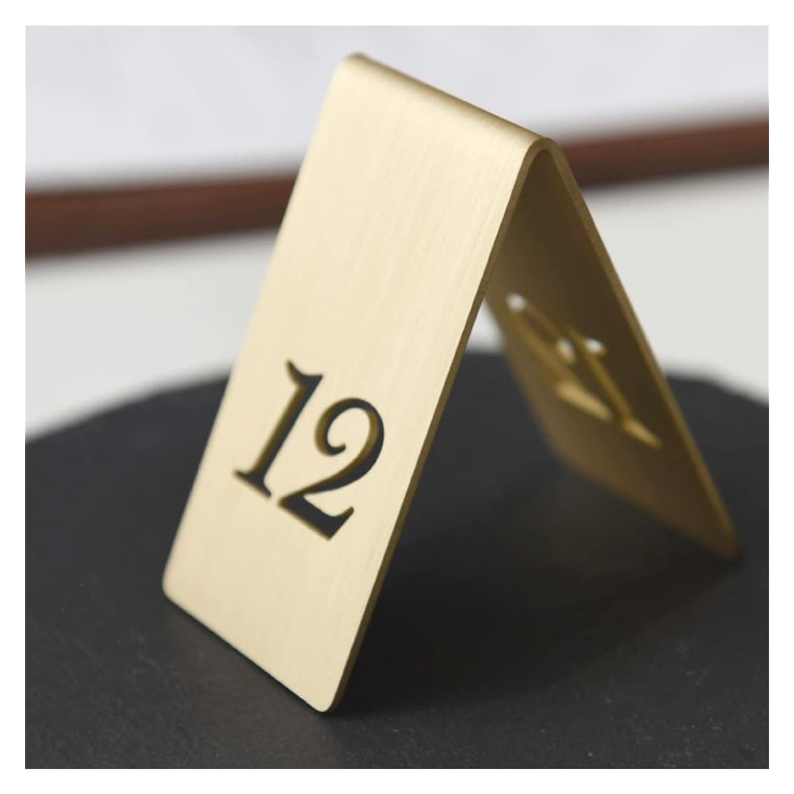 Numery stołów, Numery stołów, 1 szt., numery, tabliczki na biurko, puste, dwustronne, układane w stos, czerwona miedź i stal nierdzewna, 6,5 x, 4 cm(18)