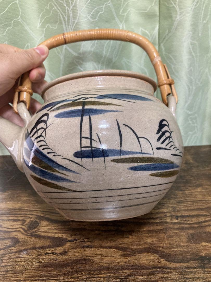 益子焼 色絵山水紋 土瓶 【公式通販】