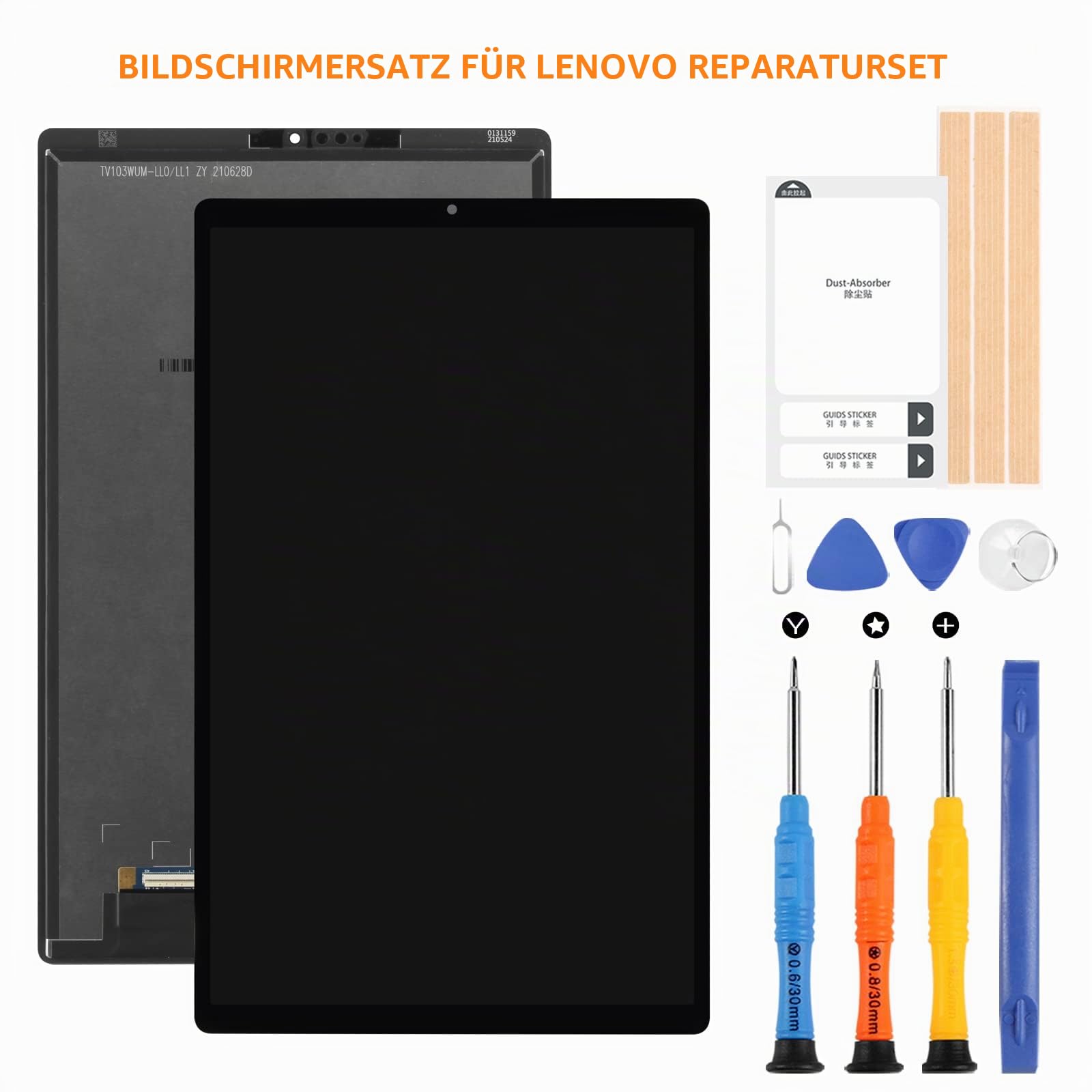 LCD Display für Lenovo Tab M10 FHD Plus TB-X606 TB-X606F TB-X606X 10,3 Zoll Bildschirm, Ersatz Touchscreen Digitazer Assembly mit Reparatur-Set, Schwarz