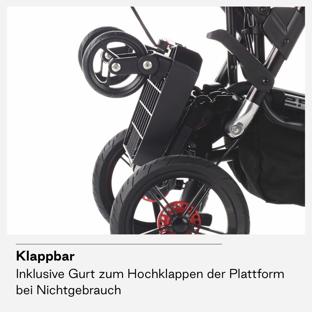 Jané Go Up Surfer, universale Kinderwagen-Plattform, bis 20 kg, einfache Montage, klappbar, rutschfest, 360°-Räder