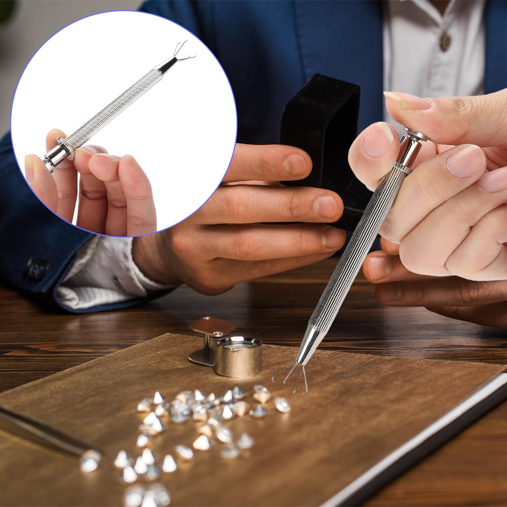 Pince Kocher Brucelles à Bijoux, Pince à Bijoux Avec 4 Griffes Pince à épiler Outil De Ramassage De Bijoux Pour La Fabrication De Bijoux Diamants Pierres Précieuses Zinc Pince Bijoux