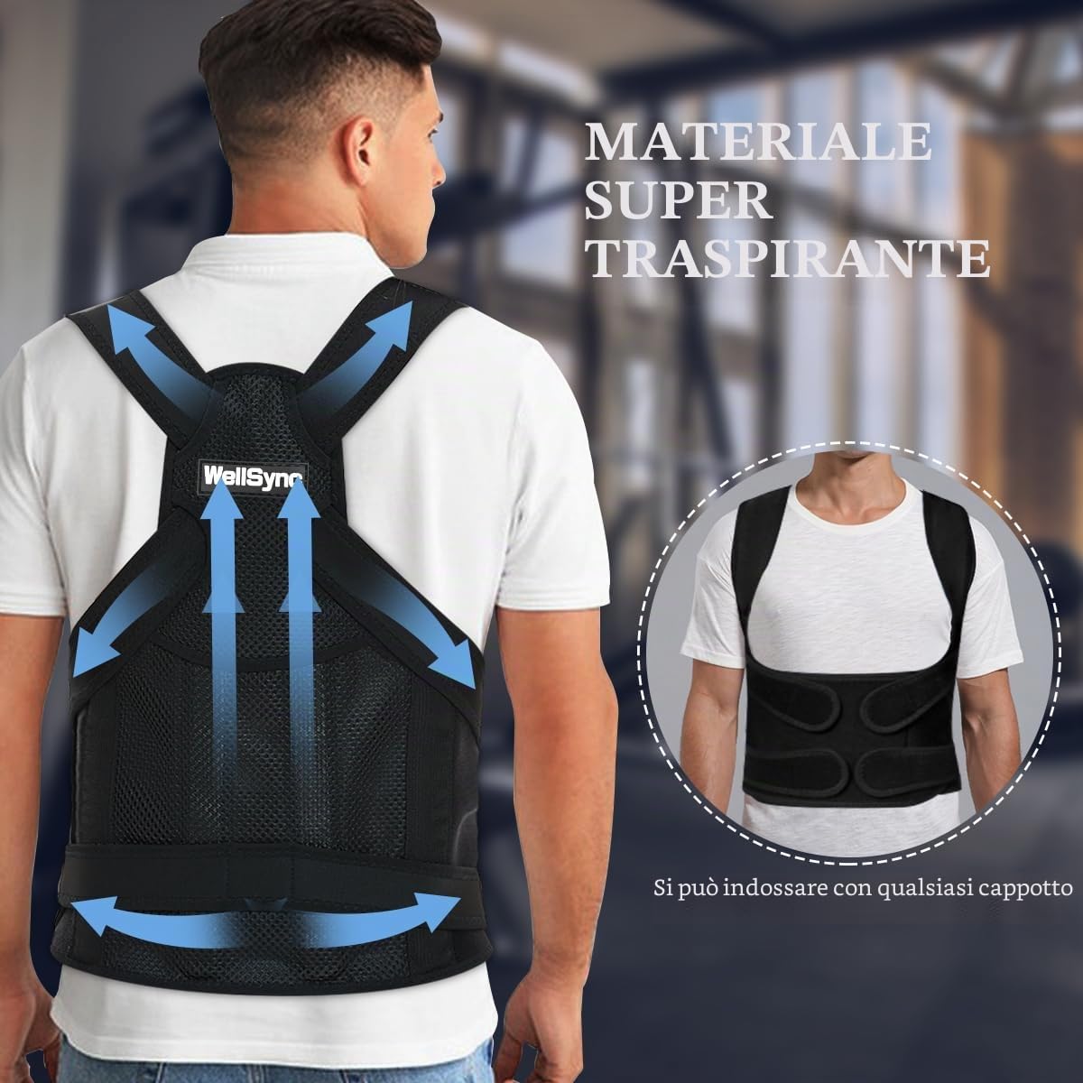 Correttore Posturale Spalle Schiena, Busto Correttore Posturale per Donne Uomini Regolabile Fascia Posturale Spalle e Schiena Invisibile Sotto i Vestiti Schiena Dritta Alleviare Collo Spalle