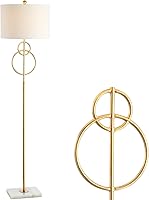 Vista 1 de JONATHAN Y Lámpara de pie LED de hoja dorada de 60 pulgadas con base de mármol, luz de pie contemporánea para sala de estar, dormitorio, pantalla