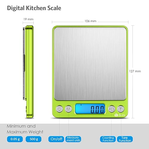 Miniatura 5 de AMIR Báscula digital de cocina, 17.64 oz - 0.00 oz, mini báscula de bolsillo para joyas, báscula de alimentos para cocinar con pantalla LCD