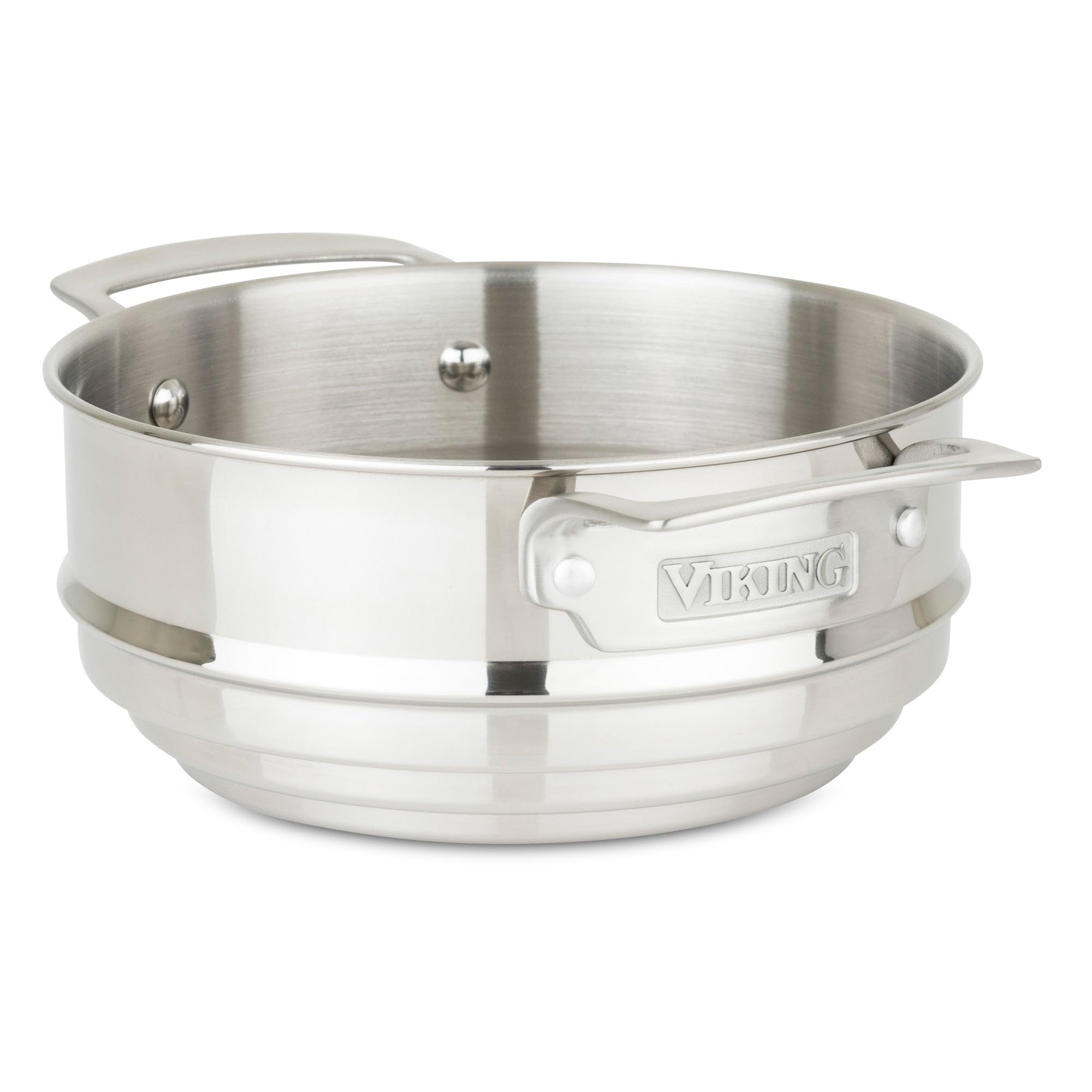 Steamer Insert and Colander, Stainless Steel Pot Strainer, Fits 2-4 Quart Sauce Pan and 6.25-8 Inch Sauce Pans and Casseroles, Dishwasher and Oven Safe, Silver