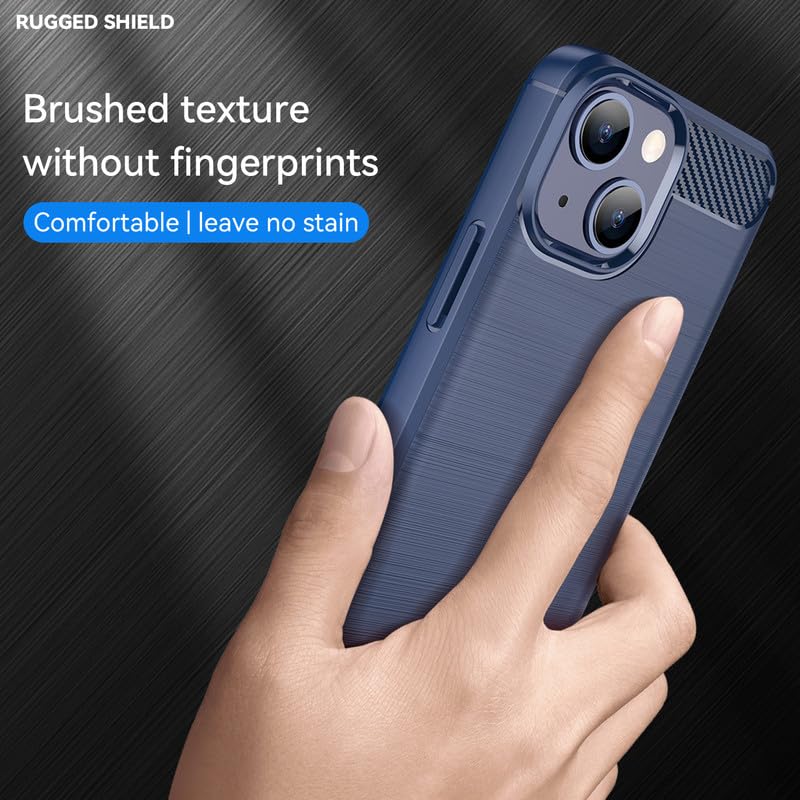 Image of Hybrid Carbon Fiber Back Case for iPhone 13 Mini (Blue)