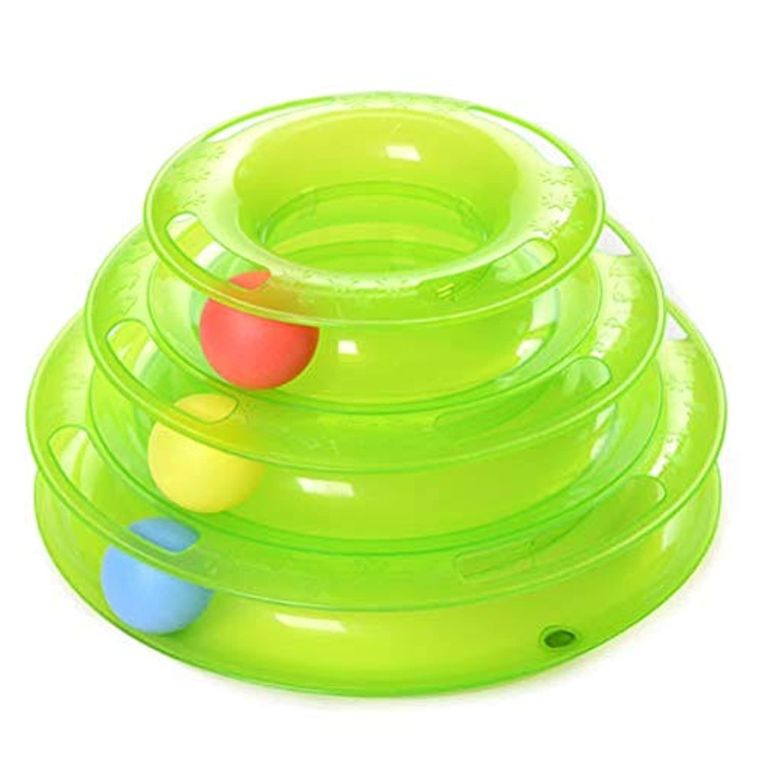 3Layers Funny Cat Toys Crazy Ball Disk Anti-slip Interactive Amusement Plate Triple Turntable Play Disc Small Pet Toy