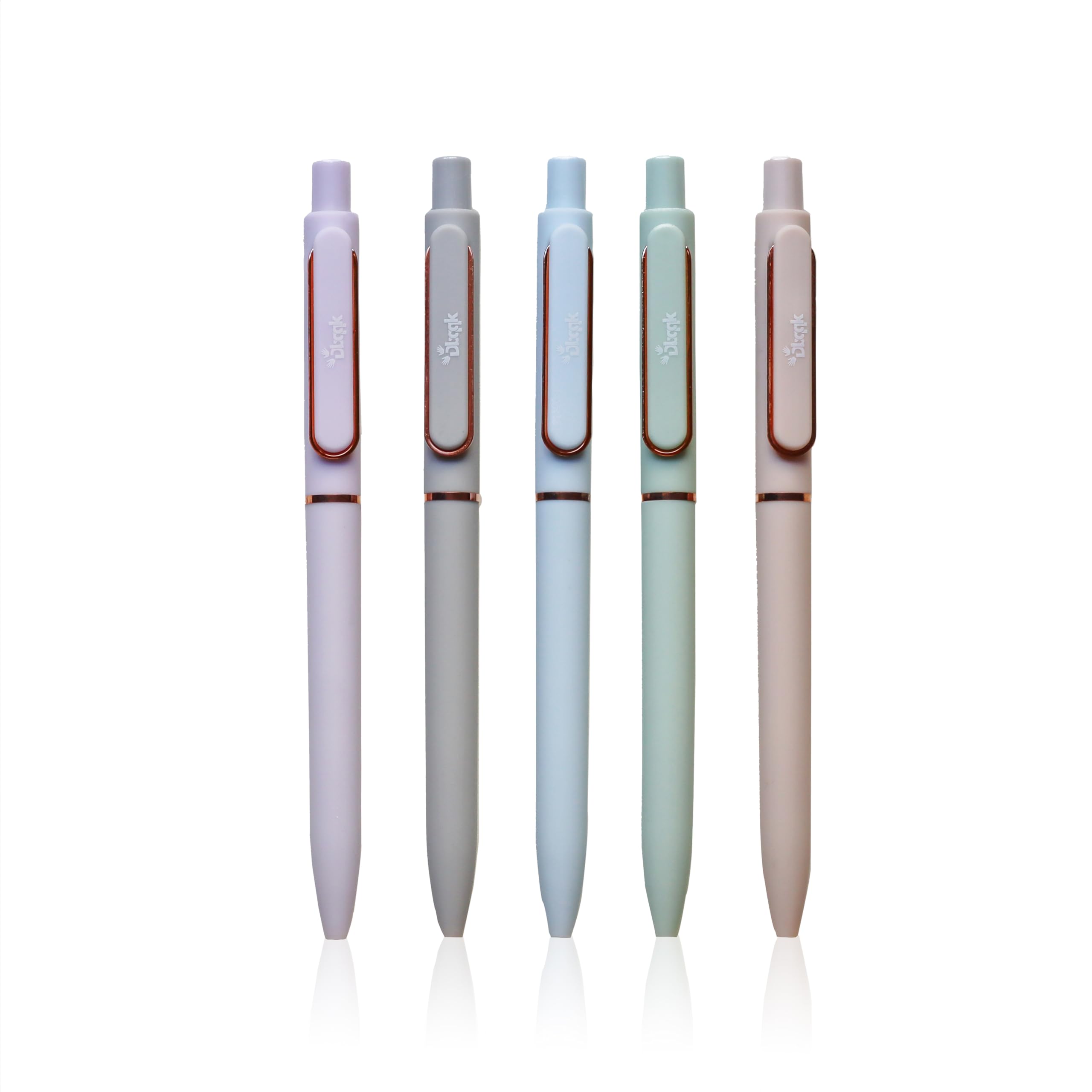DBQQK Kugelschreiber, 5 Farben, 0,5 mm feine Spitze, schwarze Tinte, flüssiges Schreiben, Back-to-School-Essenziale, ein Lerngeschenk für Kinder