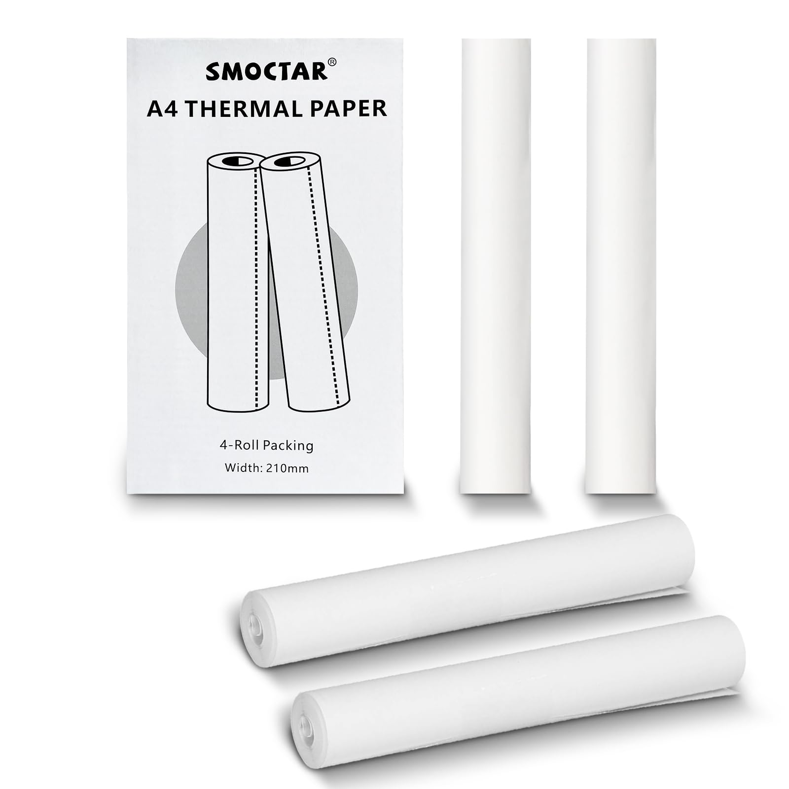 Cikonielf Papier d'imprimante thermique A4 Papier thermique A4, 2 rouleaux papier thermique A4