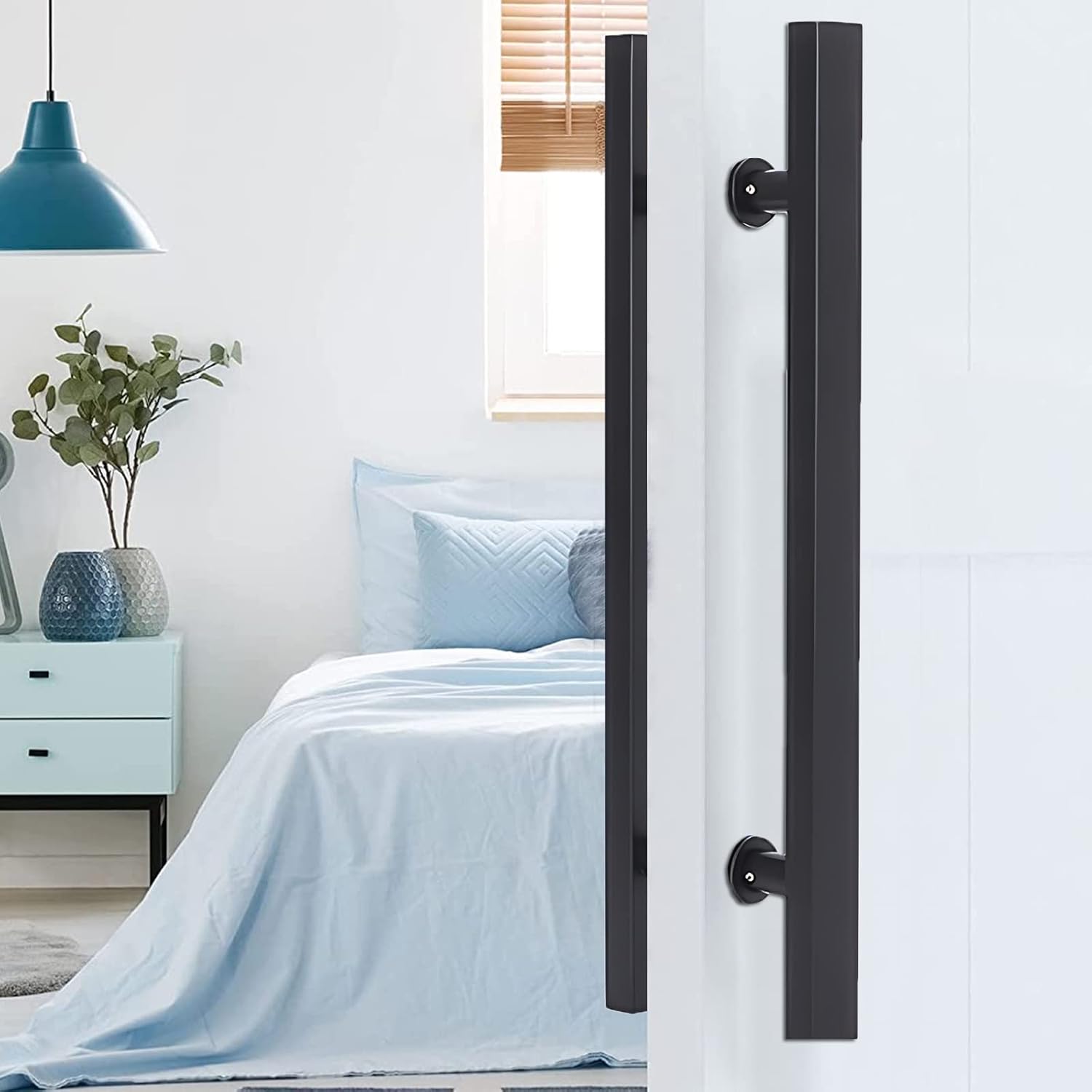 Stainless Steel Rose Gold Double Sided H Shape/Ladder Pull Door Handle Set 60cm/23.6inch Length Ideal for Home Office Barn Doors Gates Garages and Sheds