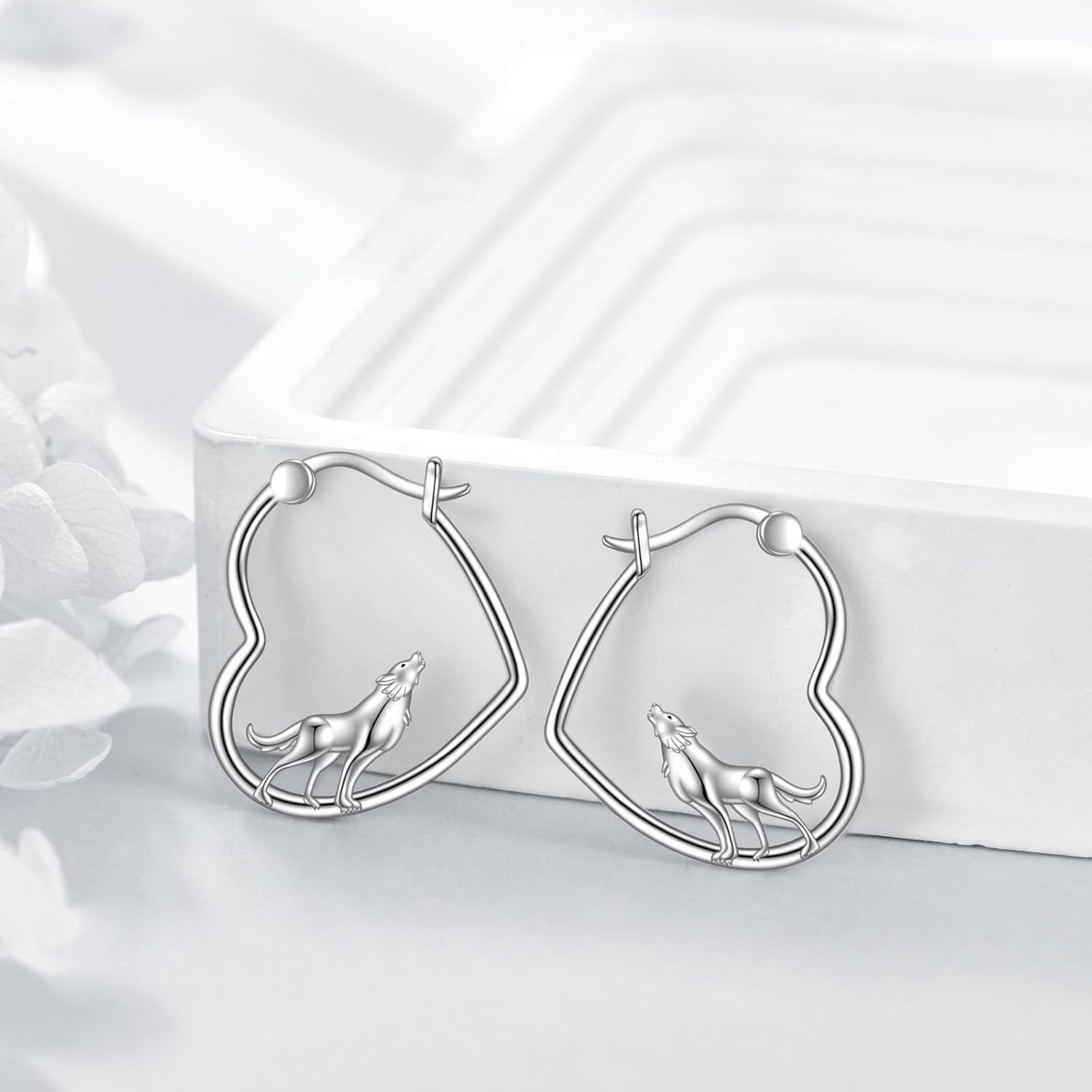 YFN Animal Earrings Sterling Silver Animal Heart Hoop Dangle Earrings Cute Jewelry Gifts for Women - Image 2