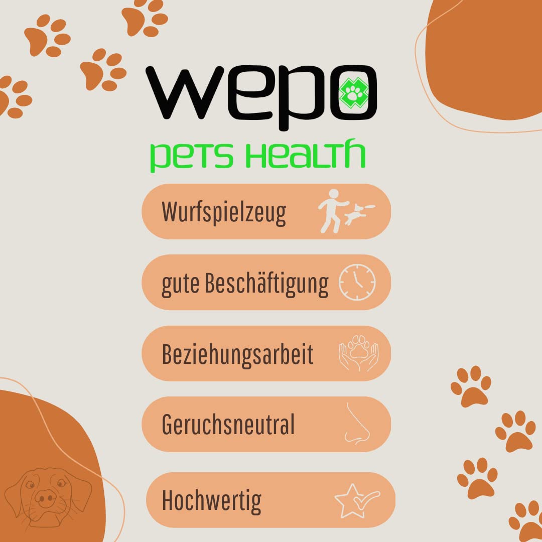 WEPO Frisbee - Juego de 3 juguetes de agua para perros de 18 cm de diámetro, juguete para perros grandes, juguete de entrenamiento para perros en rojo/morado/verde - para lanzar, jugar y entrenar en