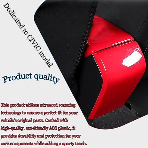 Miniatura 5 de MUXEE Cubierta de salida de aire acondicionado trasera con control central de 11 generación para Honda Civic 2022 2023 - ABS rojo vino Accesorios