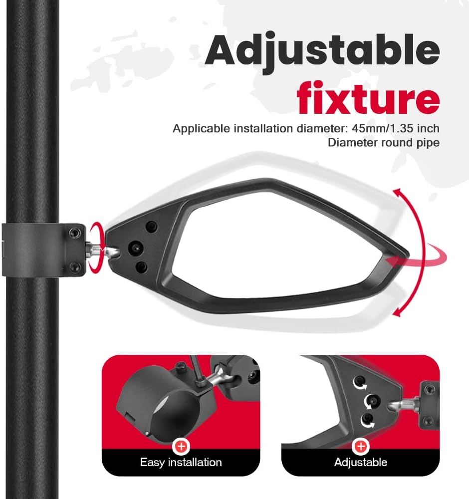 X3 New Aluminum Side Mirrors, Upgraded 360 Degree Adjustable Ball-joint Rear View Mirror for Can Am Maverick R/Can Am Maverick X3, UTV Collision Automatic Folding Mirrors