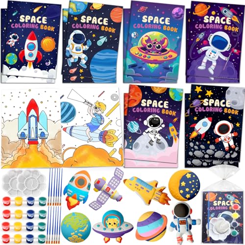 Toyssa Espacio Relleno Piñata, Regalos Detalles Cumpleaños Niños con Libros para Colorear, Manualidades Niños, Espacio Regalos Fiesta Cumpleaños Infantil Artículos de Fiesta para Niñas