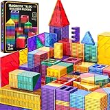 GobiDex Magnetic Tiles 102PCS Kids Magnet Toys for 3+ Year Old Boys and Girls STEM Magnetic Blocks E