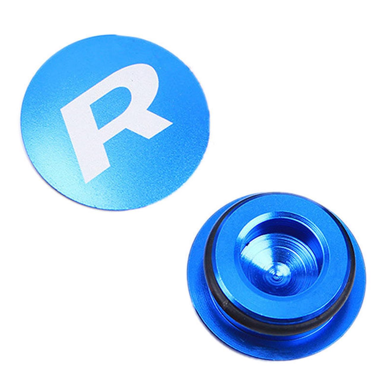 Bike Crank Dust Caps Crankset Dust Cover for Mountain Bike Bike Crank Arm Fixing Bolt Bracket Cap Aluminum Alloy Center Shaft Cap with Rubber Ring for Mountain Bike Road Bicycle (Blue)