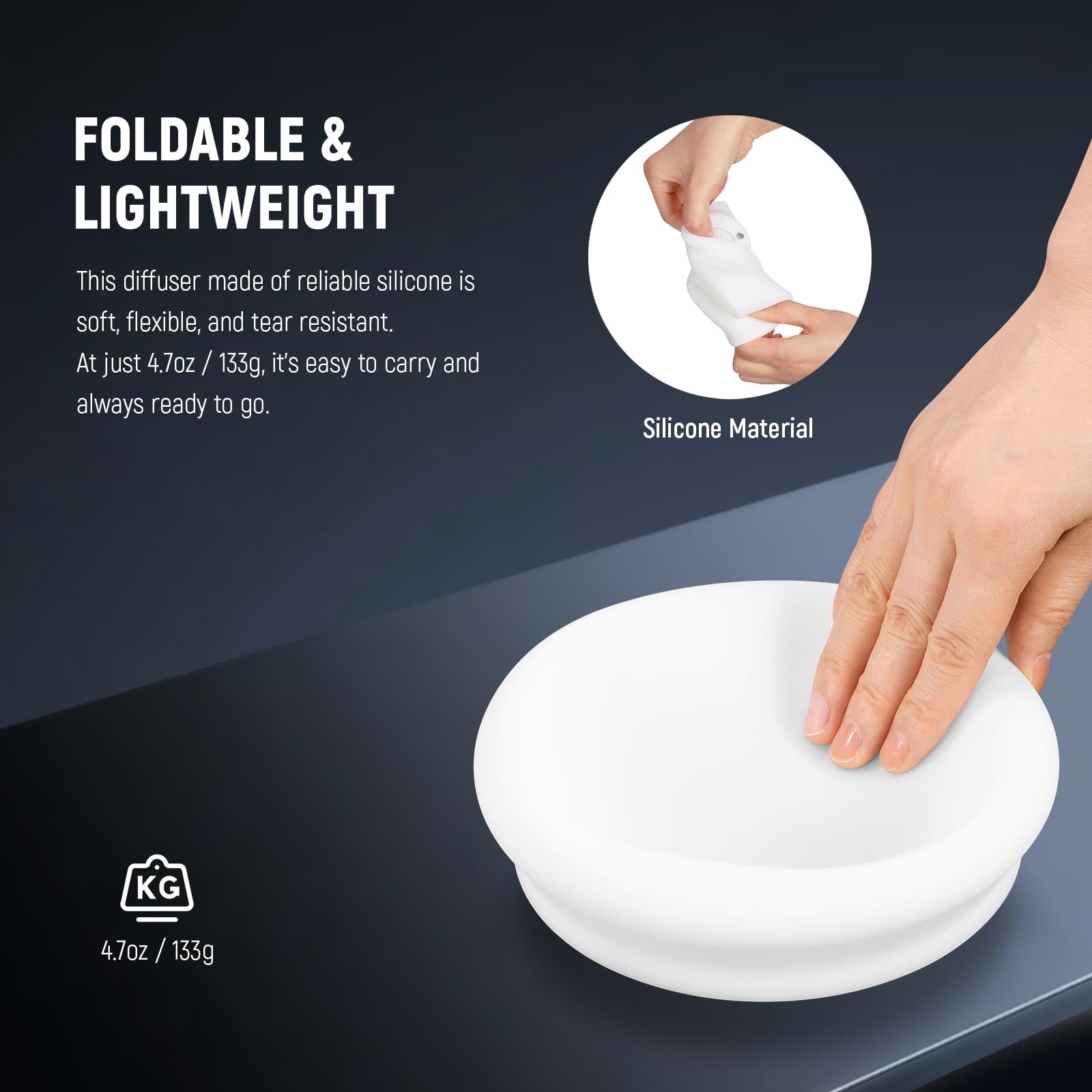 NEEWER Diffuseur en Silicone avec Anneau Adaptateur Magnétique pour Flash Q4&Q6 pour Extérieur, Speedlite Modificateur de Lumière pour Portraits, Photographie Produit, Mariage, Commercial, CRS10