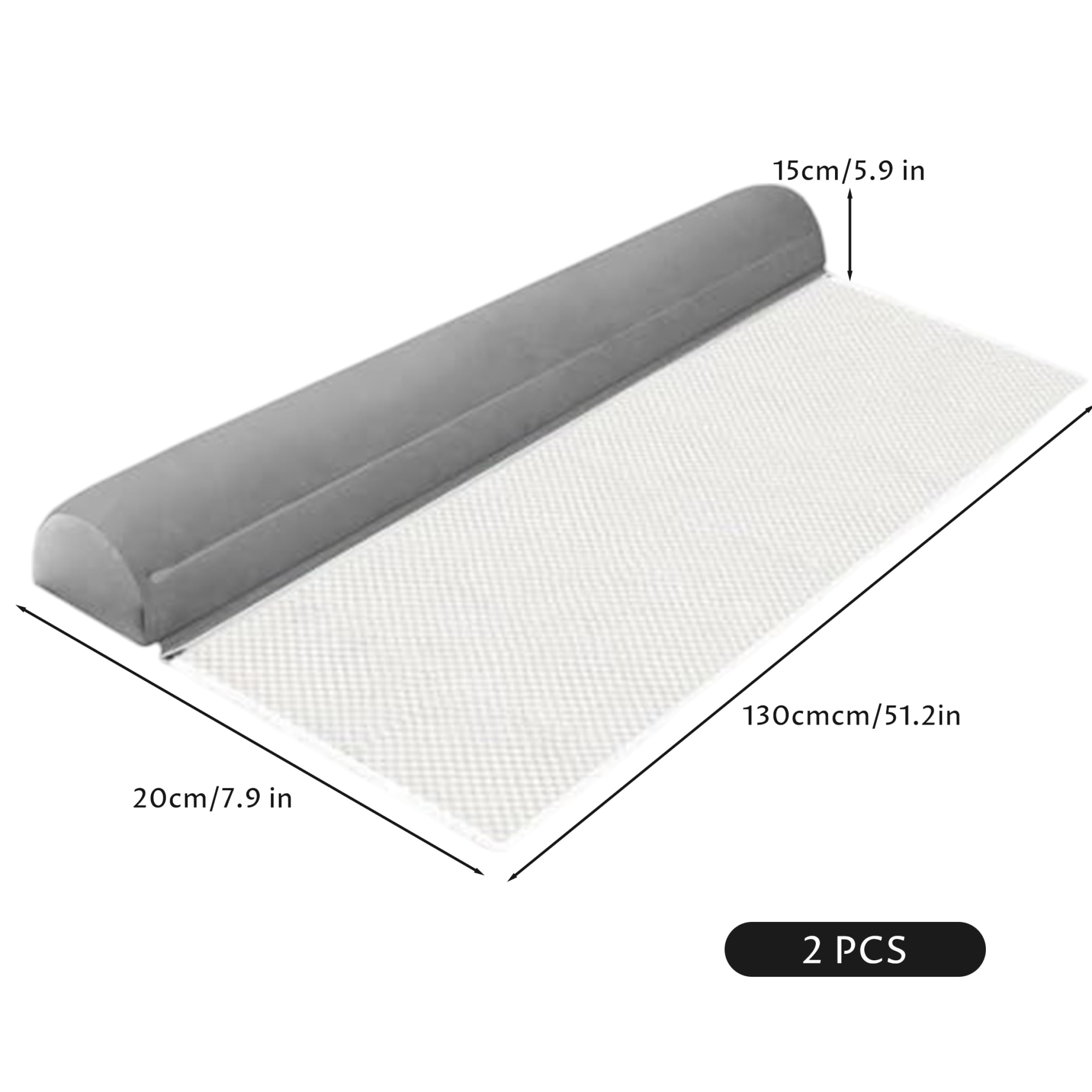 Paraurti per letto portatile da 2 pacchi, sponde per letto gonfiabili da 51x8x6 pollici, paraurti da viaggio lavabili antiscivolo per divano, hotel
