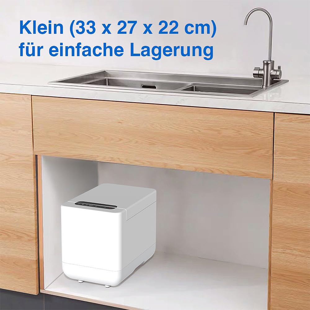 Rosenstein & Söhne Komposter: Elektrischer Kompostierer mit LCD-Display, 1,5 Liter, 350 W, Autoclean (Küchenkomposter elektrisch, Elektro Komposter, Geruch)