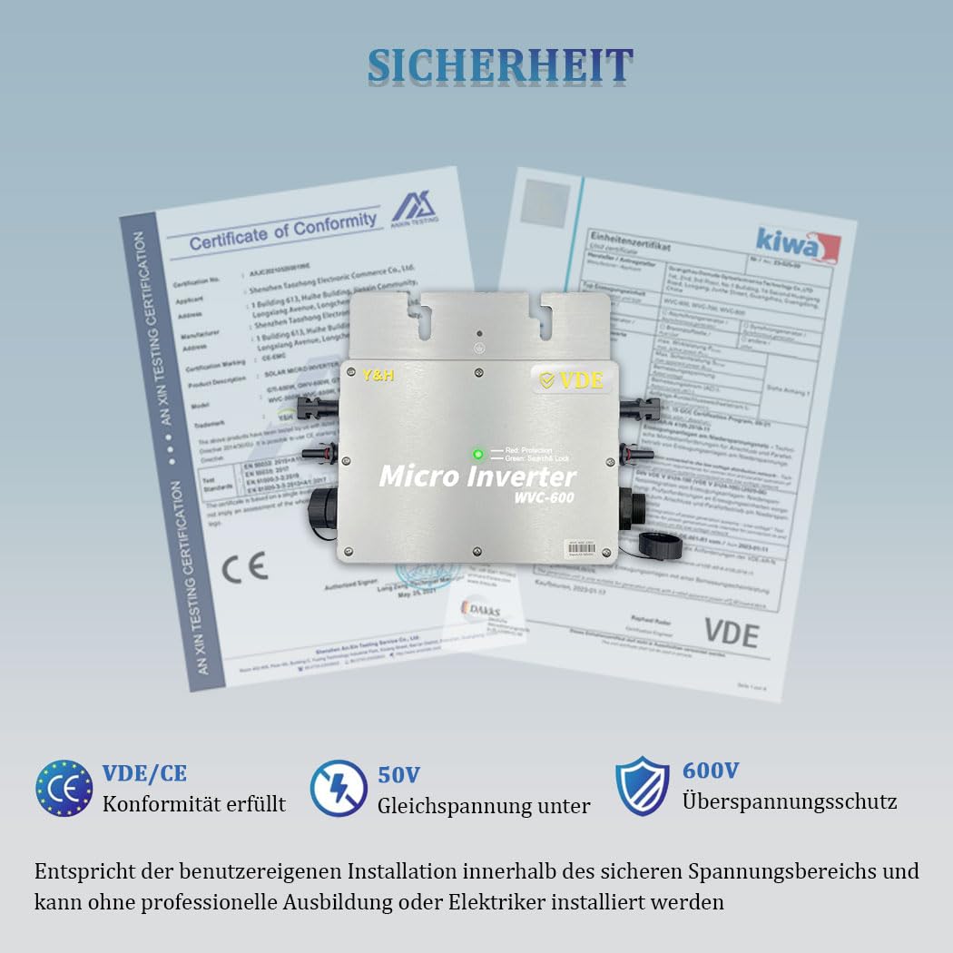Y&H 800W podłączony do sieci mikrofalownik wodoodporny IP65 MPPT DC30-42V PV wejście AC180-260V wyjście do paneli słonecznych 30 V 36 V