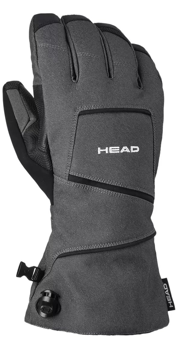 HEAD Ski Gloves for Men Women Unisex Touch Screen Compatible with Zipper, Heat/Storage Pocket, Improved Grip, Comfort, Versatility (Grey, Small) Fashion