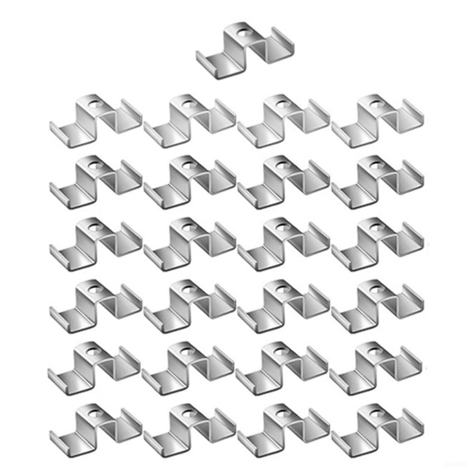 Lot de 50 clips de selle en métal avec finition résistante à la rouille, fixations pour installations industrielles de poutres et de caillebotis, trou ovale, argent 25/50 pièces (50 pièces)