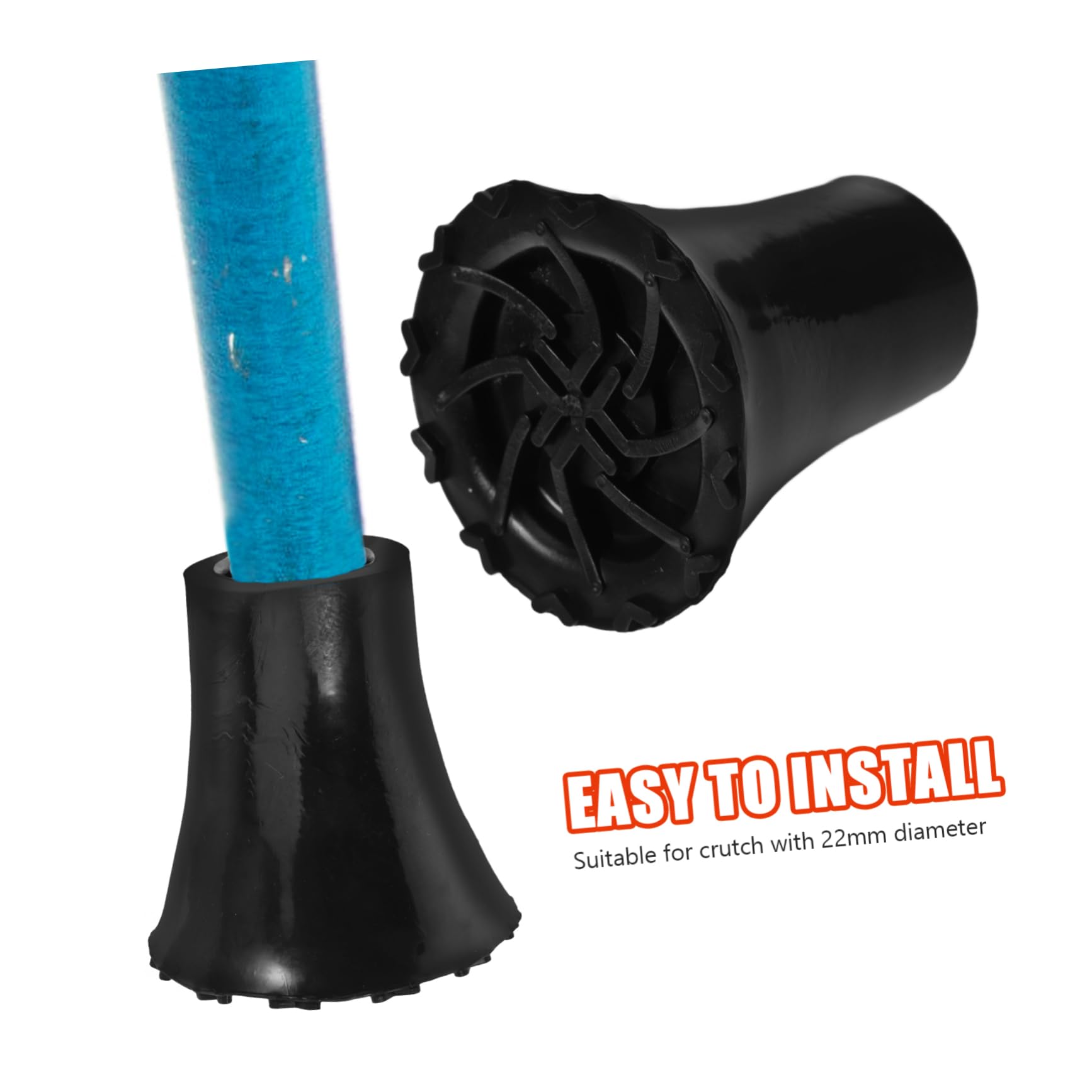 BESTYASH Almohadilla De Goma Antideslizante para Pies Puntas para Muletas Puntas De Repuesto para Muletas Puntas para Bastón para Estabilidad Extremos para 4 Piezas x 4